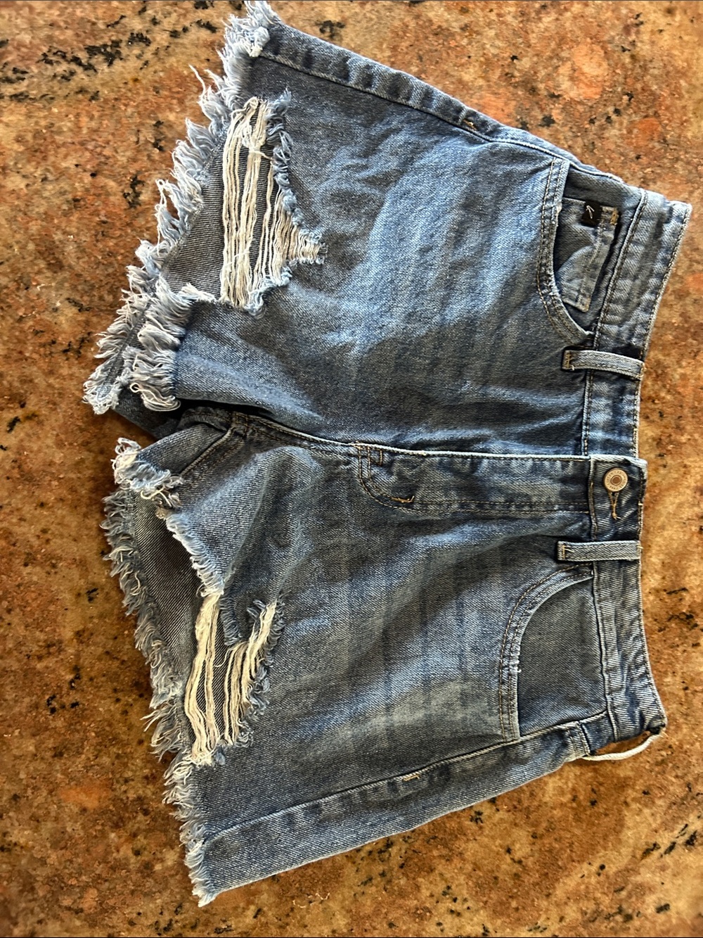 KanCan Light Blue Distressed Denim Cutoff Shorts